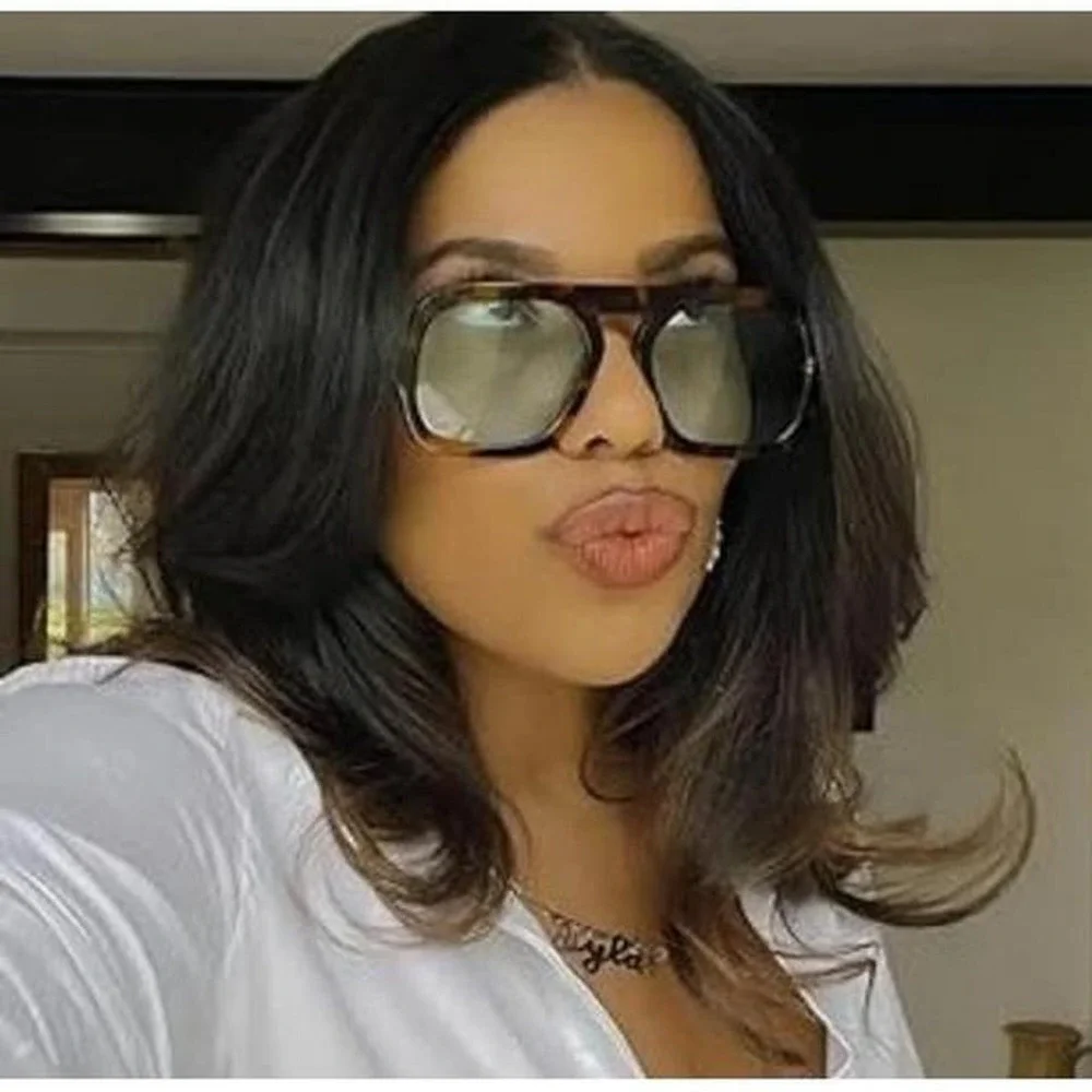 Oversized‎ Square Sunglasses Black Frame Dark Lenses Fashion Eyewear